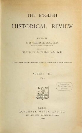 The English historical review : EHR. 8. 1893, [a]