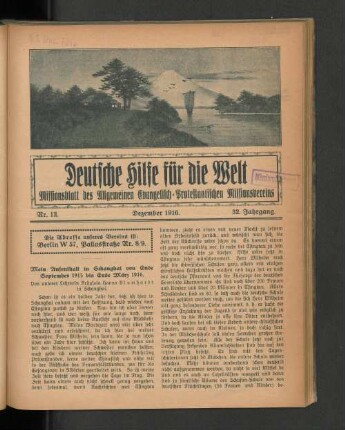 Nr. 12. Dezember 1916. 32. Jahrgang