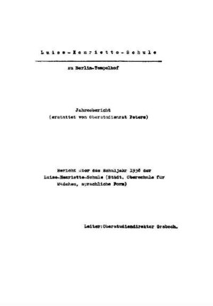 1938/39: Jahresbericht ... - 1938/39