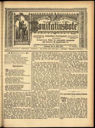 Erste Ausgabe vom Sonntag, den 11. April 1909.