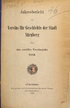 Jahresbericht : über das ... Vereinsjahr. 12. 1889 (1890)
