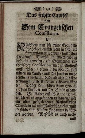 Das sechste Capitel von Dem Evangelischen Consistorio.