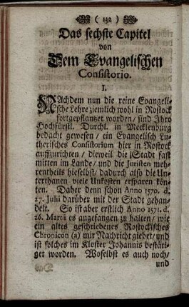 Das sechste Capitel von Dem Evangelischen Consistorio.