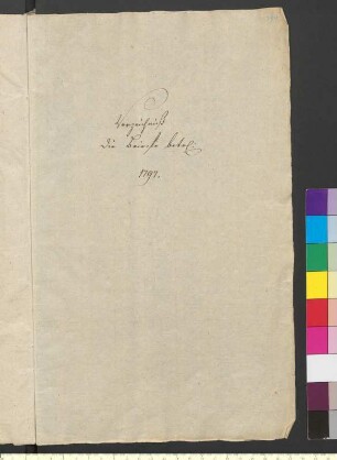 "Verzeichniß Die Briefe betr: 1797."