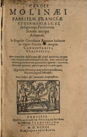 In regulas cancellariae romanae in Regno Franciae usu receptas commentarius