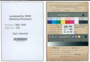 Entnazifizierung Heinrich Carl , geb. 24.06.1887 (Inspektor)
