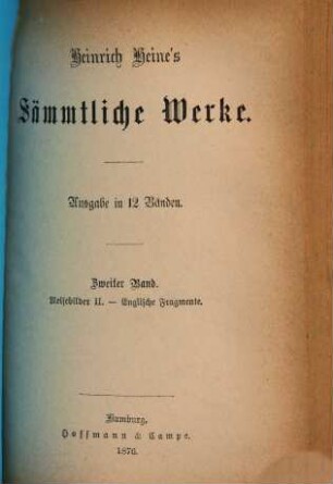 H. Heines sämmtliche Werke, 2