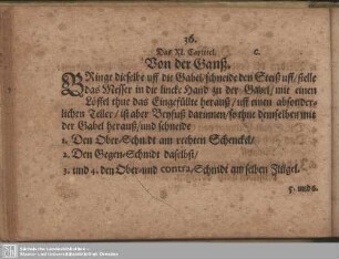 Das XI. Capitel. Von der Ganß