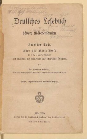 Teil 2, [Schülerband]: Für die Mittelstufe (4., 5. und 6. Schuljahr)