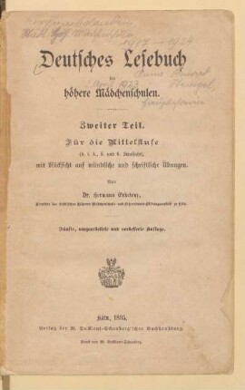 Teil 2, [Schülerband]: Für die Mittelstufe (4., 5. und 6. Schuljahr)