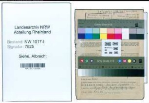 Entnazifizierung Albrecht Siehe , geb. 30.07.1889 (Studienrat)