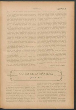 Cartas de la Niña Boba : Quien soy