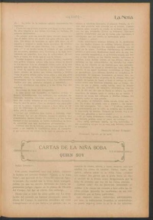 Cartas de la Niña Boba : Quien soy
