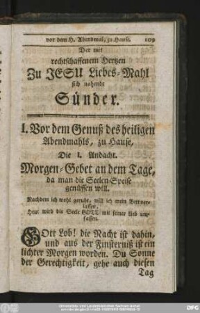 [II. Andachten vor dem heiligen Abendmahl.]