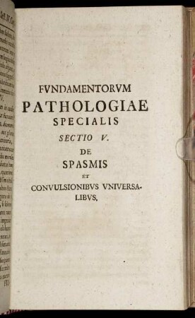 Fundamentorum pathologiae specialis sectio V.