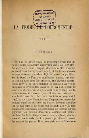 La femme du bourgmestre : Traduit avec l'autorisation de l'auteur. Par Th. du Plessis. Avec une préface de M. E. de Pressensé