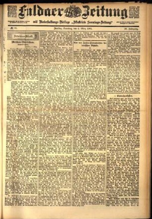 Zweite Ausgabe vom Samstag, den 02. März 1901.