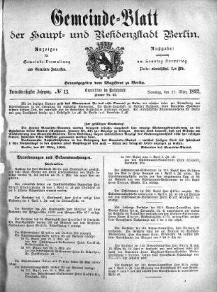 1892,13: No. 13, 27. März 1892