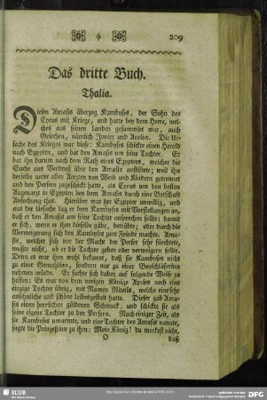 Das dritte Buch. Thalia