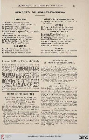 Supplément a la gazette des beaux-arts