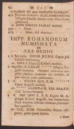 Impp. Romanorum Numismata es Aere Medio