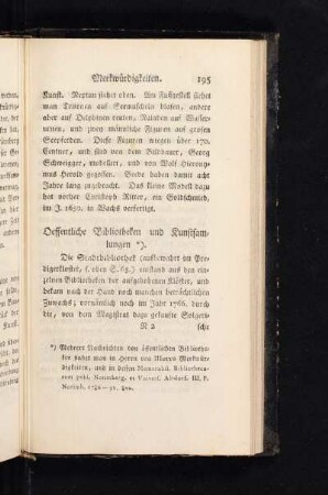 Oeffentliche Bibliotheken und Kunstsammlungen.