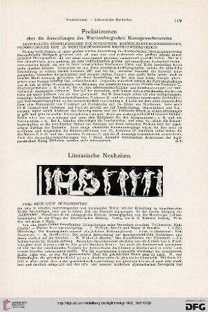 Preßstimmen / Literarische Neuheiten