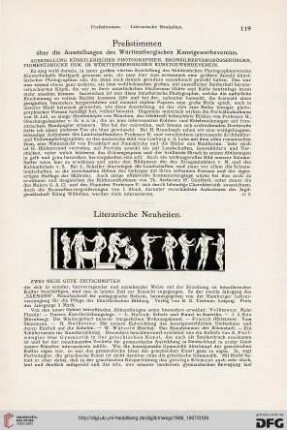 Preßstimmen / Literarische Neuheiten