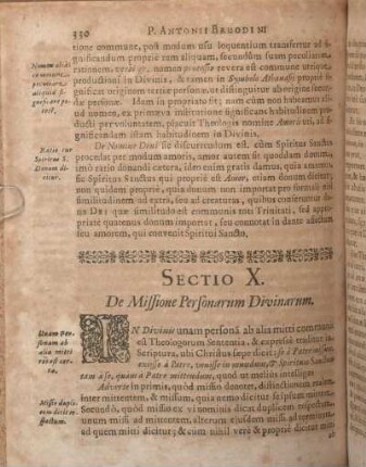Sectio X. De Missione Personarum Divinarum.