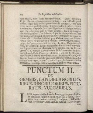 Punctum II. De Gemmis, Lapidibus Nobilioribus, ...