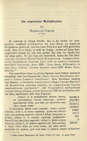 Die abgekürzte Multiplieation.