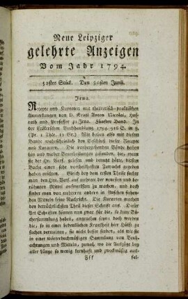 52stes Stück. Den 30sten Junii.