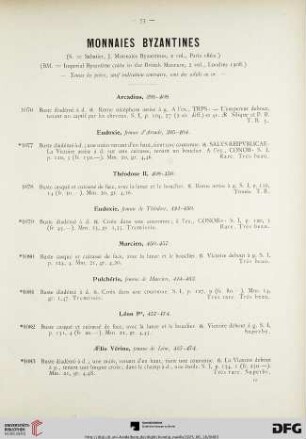 Monnaies byzantines (Nr. 1076-1139)