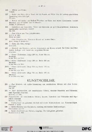 Kunstmobiliar (Nr. 335-358)