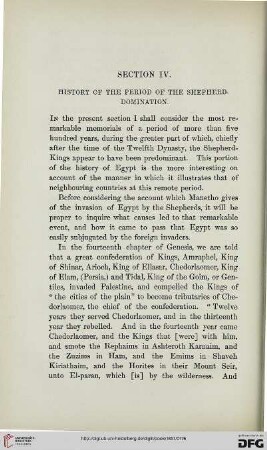 Section IV: History of the Period of the Shepherd-Domination