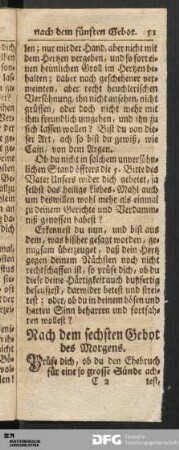 Hertzens-Prüfung nach dem sechsten Gebot.
