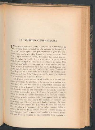 La inquietud contemporánea
