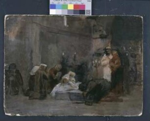 Vorderseite: Studie zu "Wallfahrer am Grab der heiligen Elisabeth"