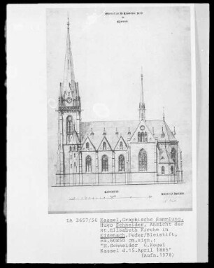 Entwurf zur Elisabethkirche in Eisenach