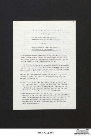 Patenschaftsvertrag zwischen der Stadt Frankfurt (Oder) und der Besatzung des MS "Frankfurt (Oder)"