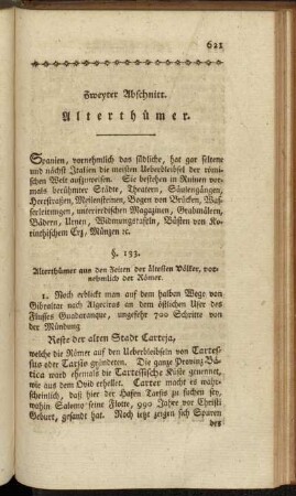 Zweyter Abschnitt. Alterthümer.