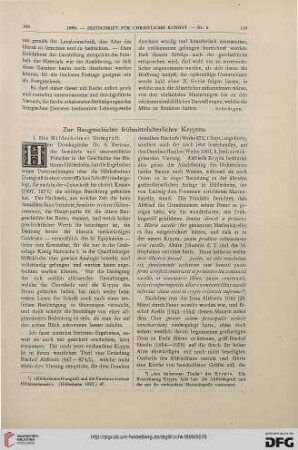Zur Baugeschichte frühmittelalterlicher Krypten