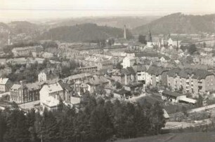 Waldheim, Stadtansicht : Waldheim (Kreis Döbeln). Blick auf die Stadt von der Lutherhöhe