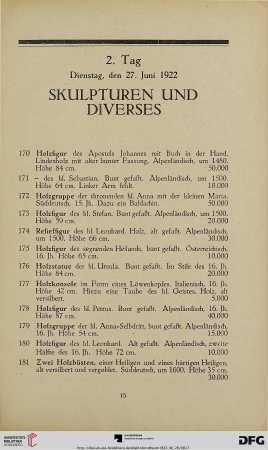 Skulpturen und Diverses (Nr. 170-208)
