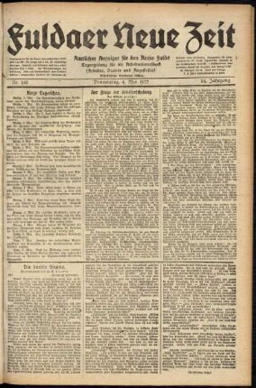 Ausgabe vom Donnerstag, den 04. Mai 1922.
