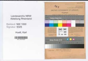 Entnazifizierung Karl Huett, geb. 09.12.1903 (Verw.Inspektor)