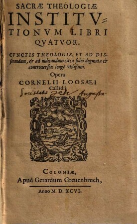 Sacrae Theologiae Institvtionvm Libri Qvatvor