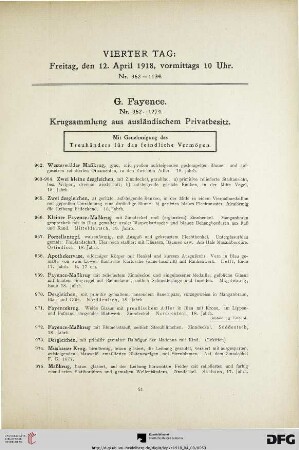 G. Fayence. Krugsammlung aus ausländischem Privatbesitz (Nr. 962-1274)