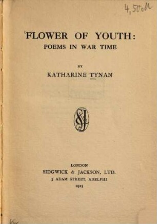 Flower of youth: poems in war time