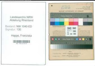 Entnazifizierung Franziska Happe , geb. 01.08.1912 (Schulleiterin)